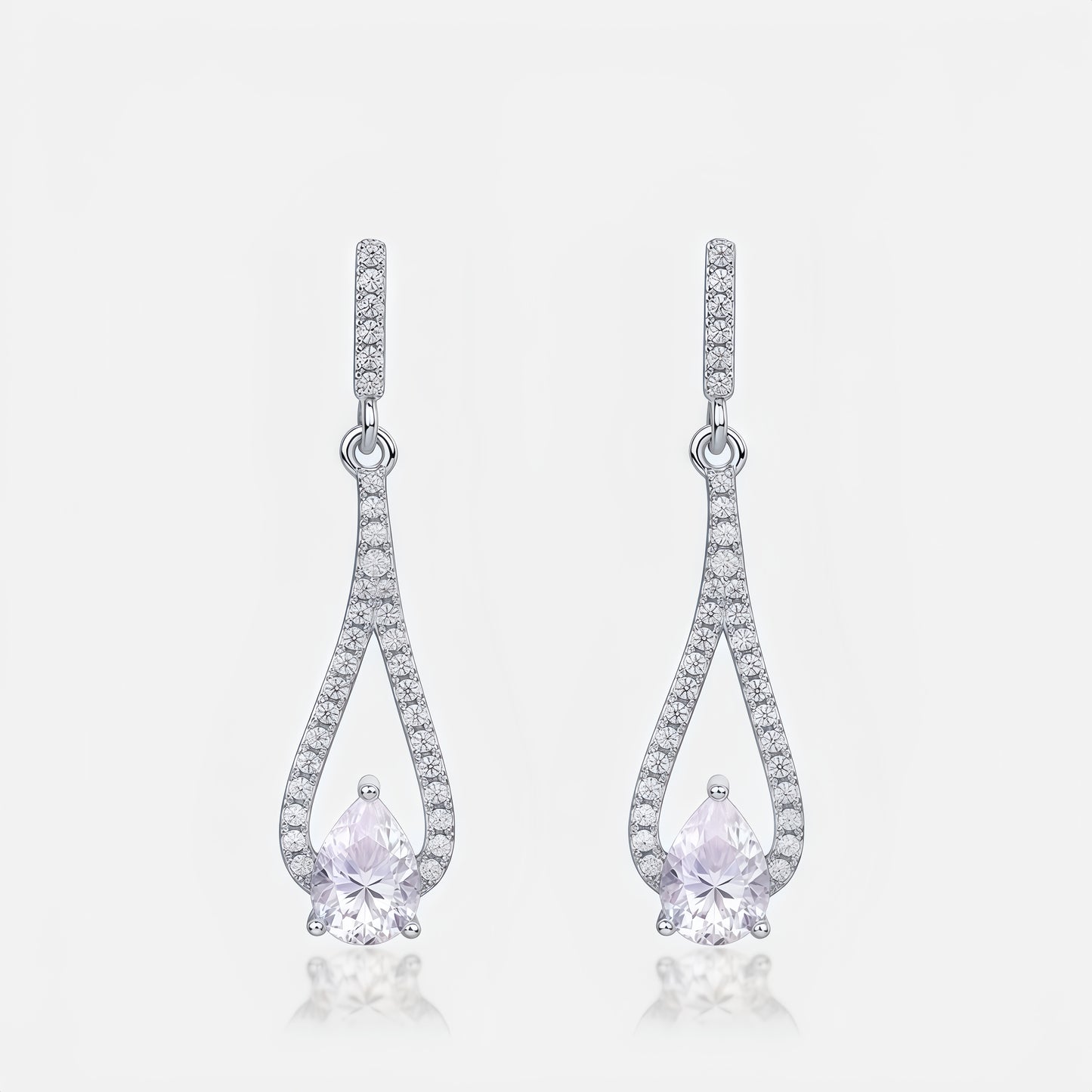 1.41CT Pear Cut Moissanite Drop Earrings - S925 Sterling Silver Long Dangle Earrings