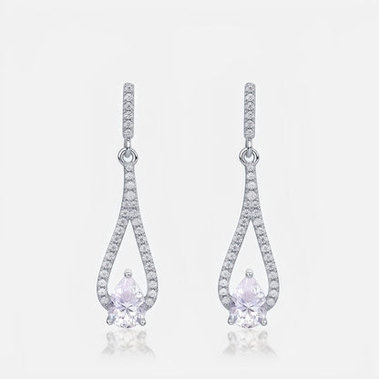 1.41CT Pear Cut Moissanite Drop Earrings - S925 Sterling Silver Long Dangle Earrings