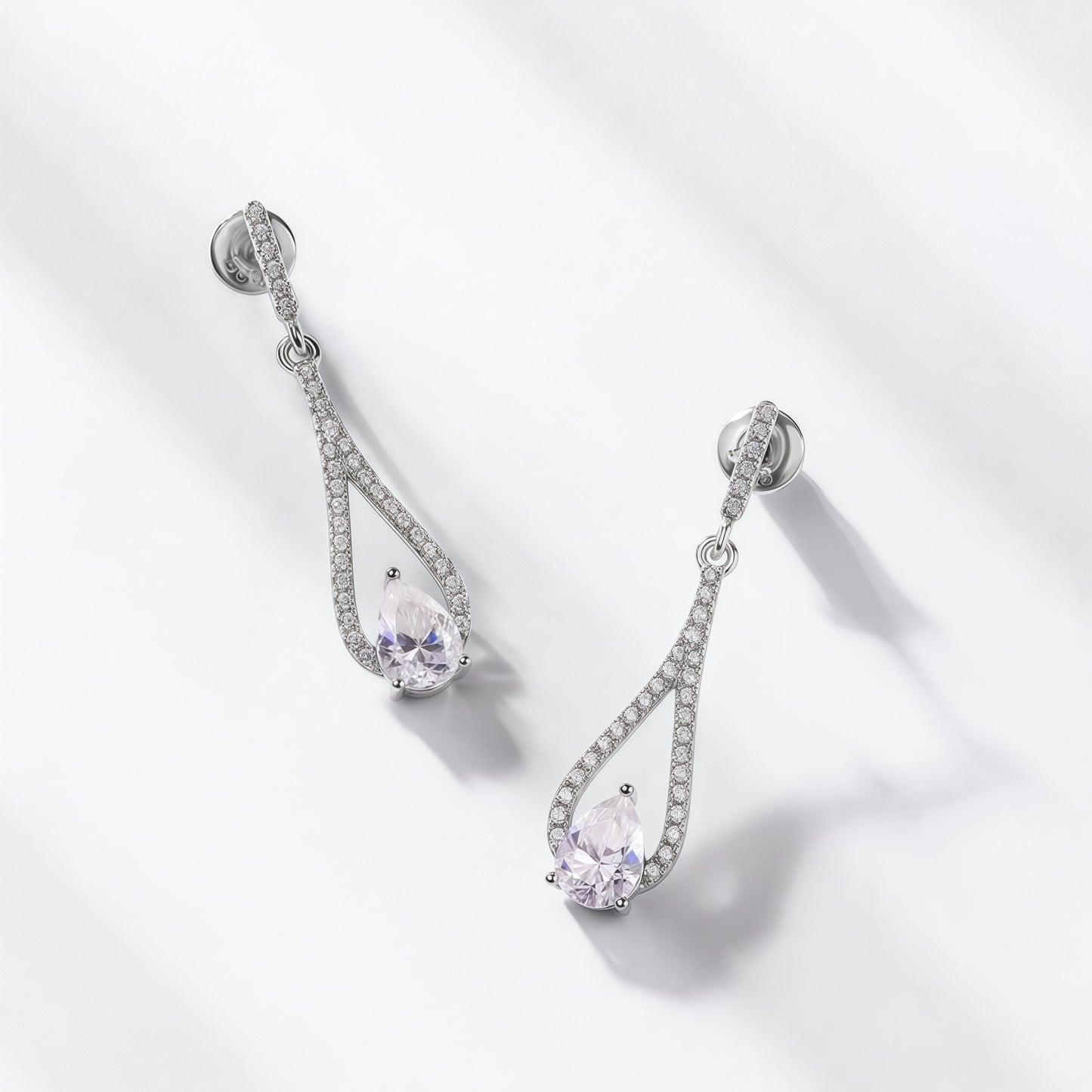 1.41CT Pear Cut Moissanite Drop Earrings - S925 Sterling Silver Long Dangle Earrings
