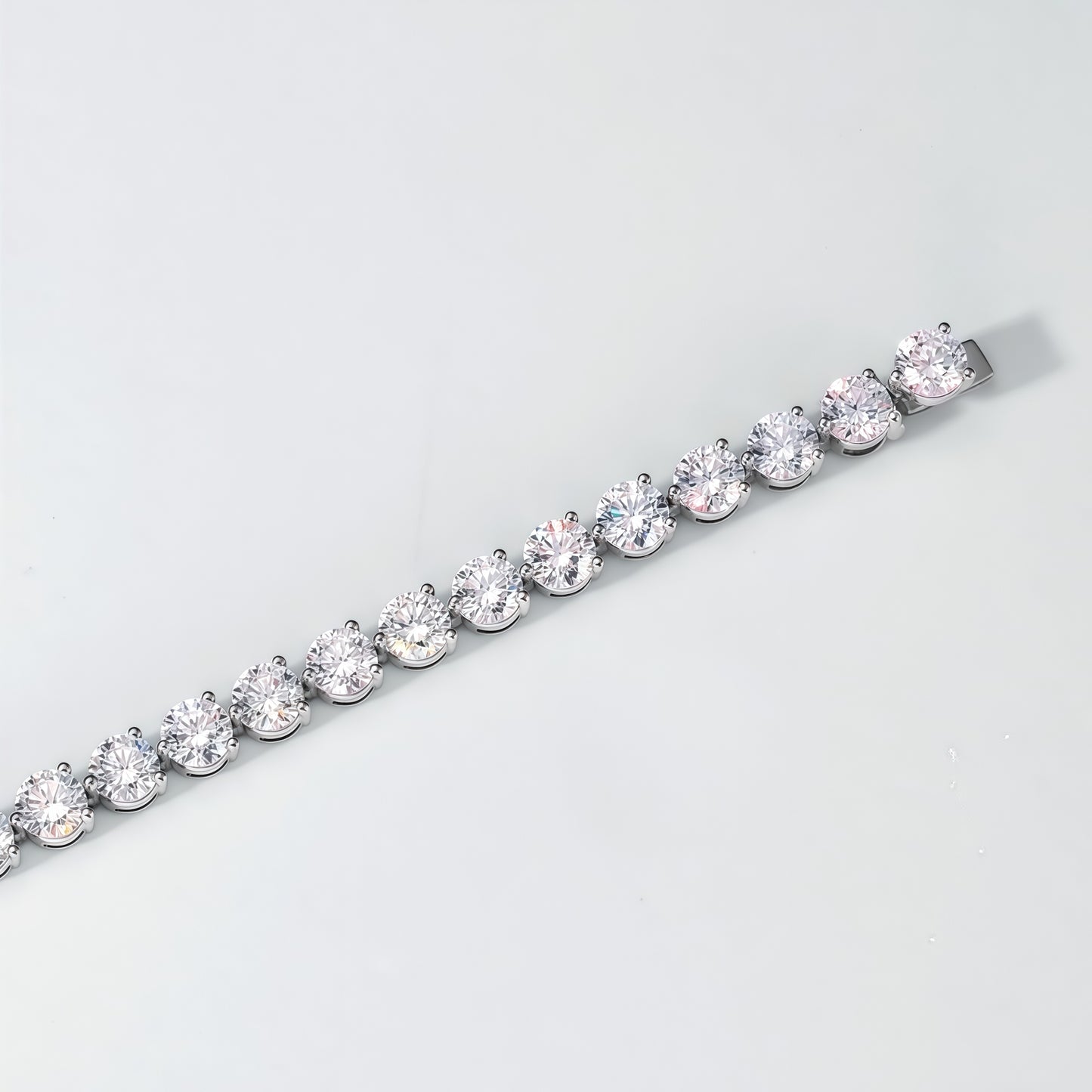 Single Row Round Lab Diamond Tennis Bracelet - 6.15ctw - PT950 - Dapaza