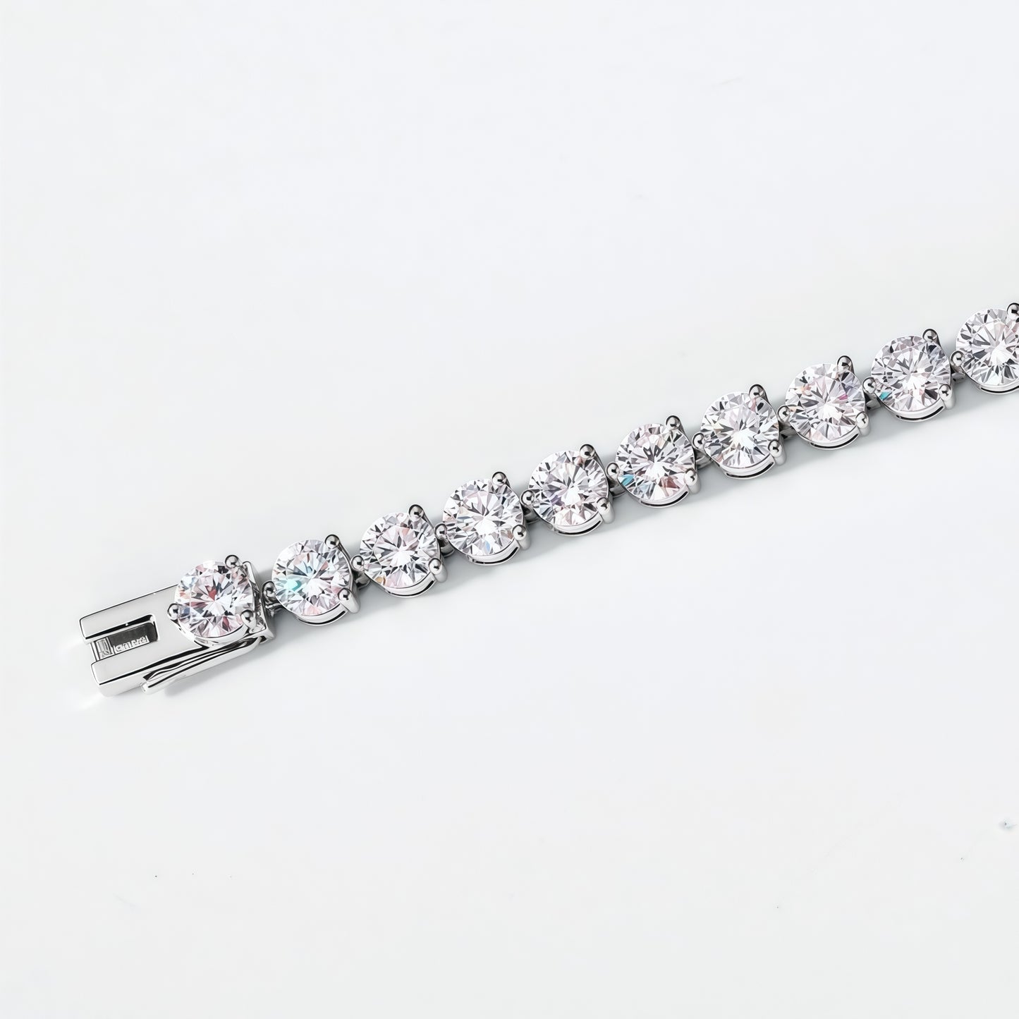 Single Row Round Lab Diamond Tennis Bracelet - 6.15ctw - PT950 - Dapaza