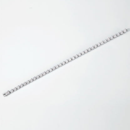 Single Row Round Lab Diamond Tennis Bracelet - 6.15ctw - PT950 - Dapaza
