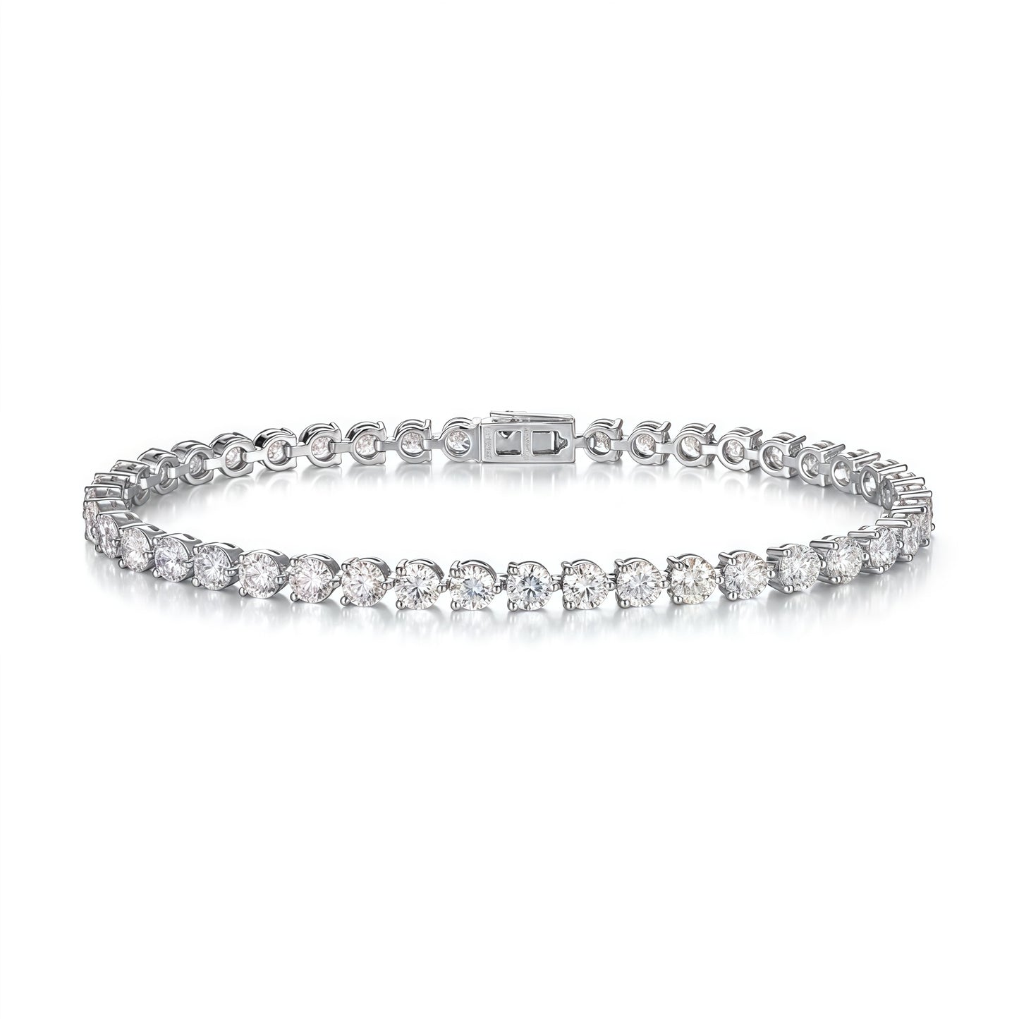 Single Row Round Lab Diamond Tennis Bracelet - 6.15ctw - PT950 - Dapaza