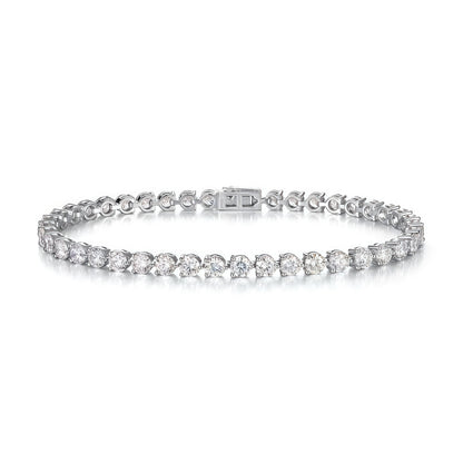 Single Row Round Lab Diamond Tennis Bracelet - 6.15ctw - PT950 - Dapaza