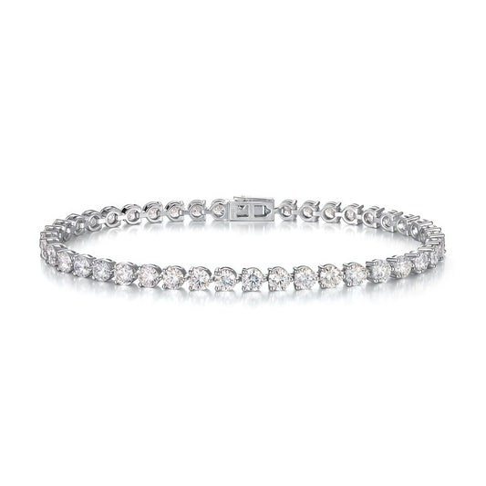 Single Row Round Lab Diamond Tennis Bracelet - 6.15ctw - PT950 - Dapaza