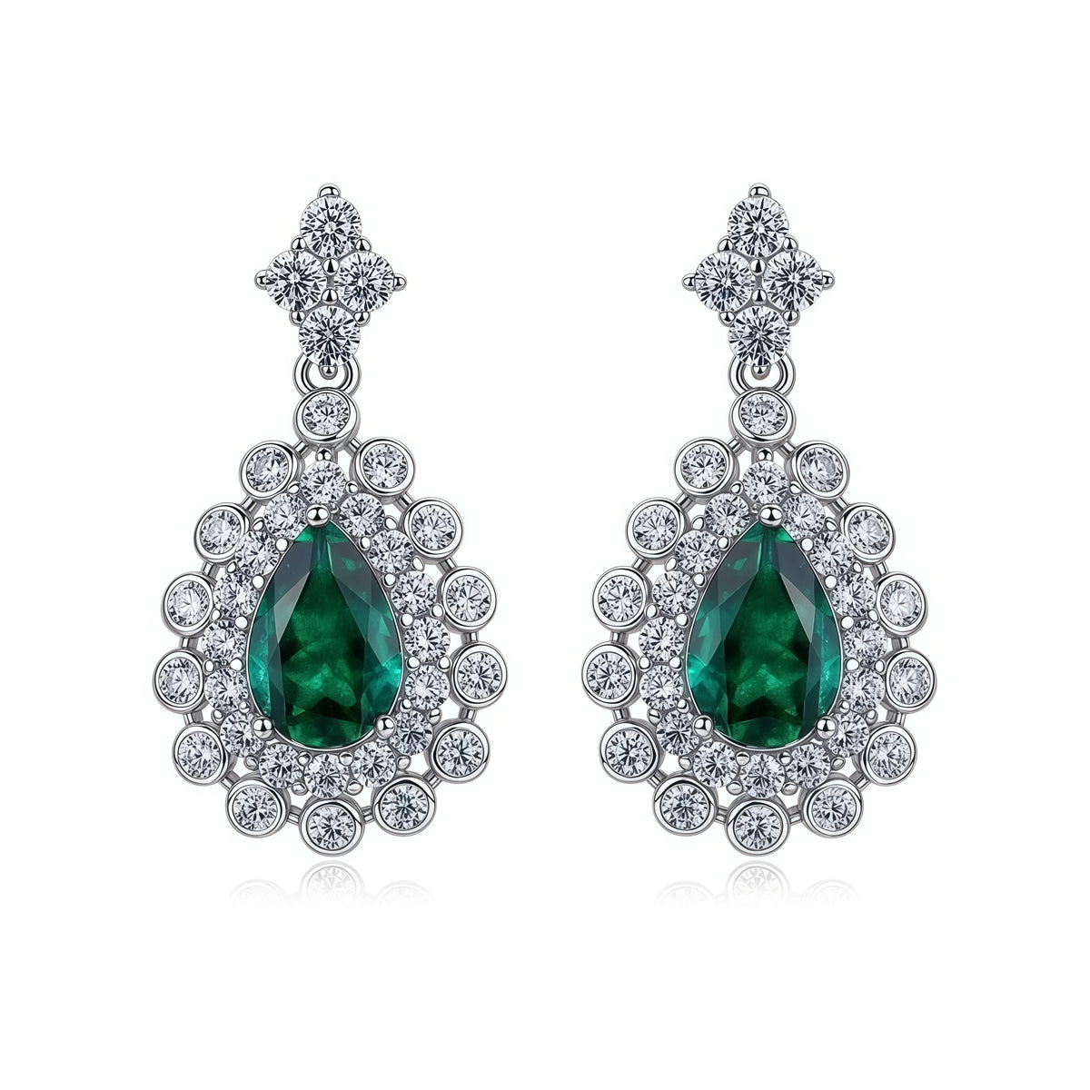 Premium Statement Geometric Lab-Grown Emerald & Ruby Shield Studs | 925 Silver