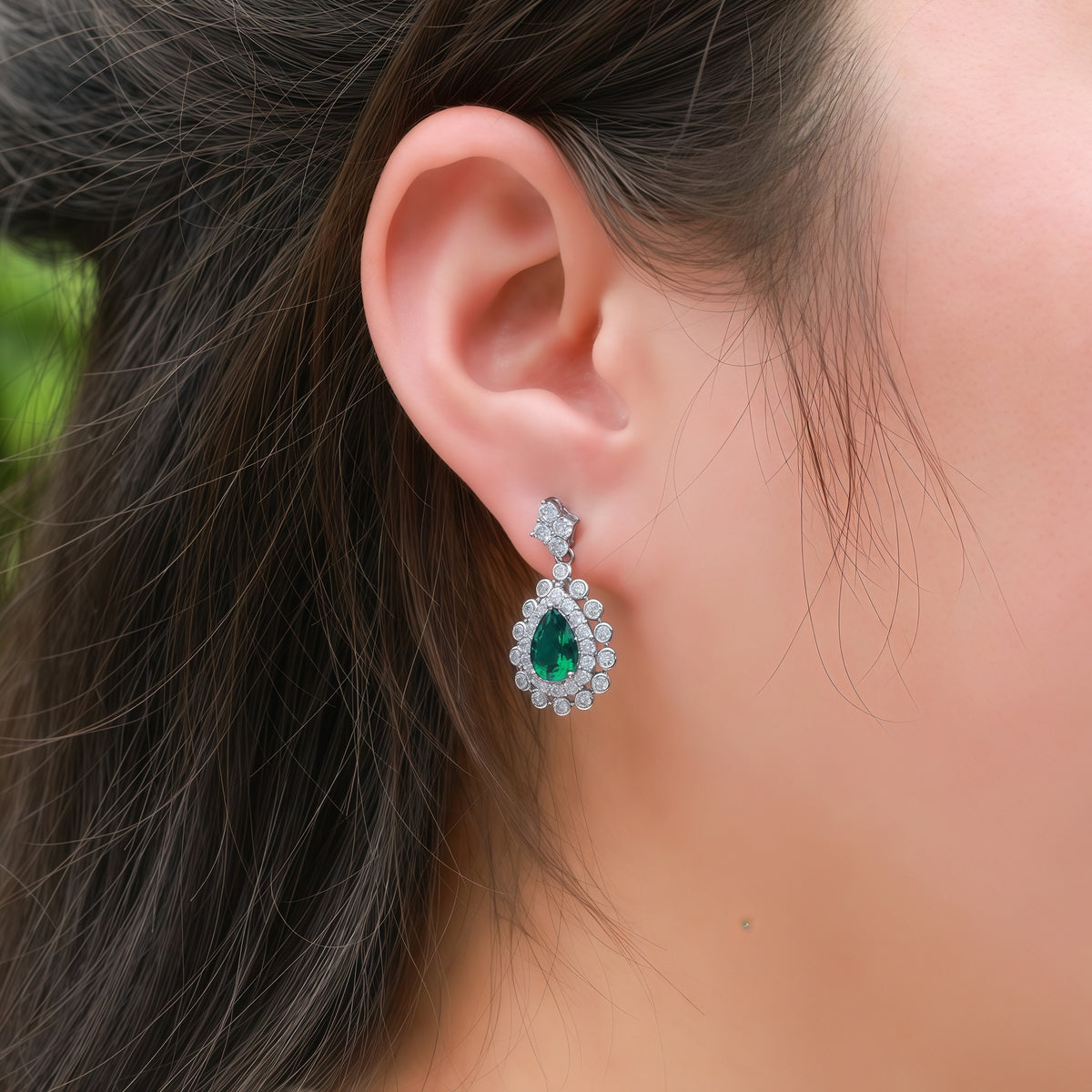 Premium Statement Geometric Lab-Grown Emerald & Ruby Shield Studs | 925 Silver