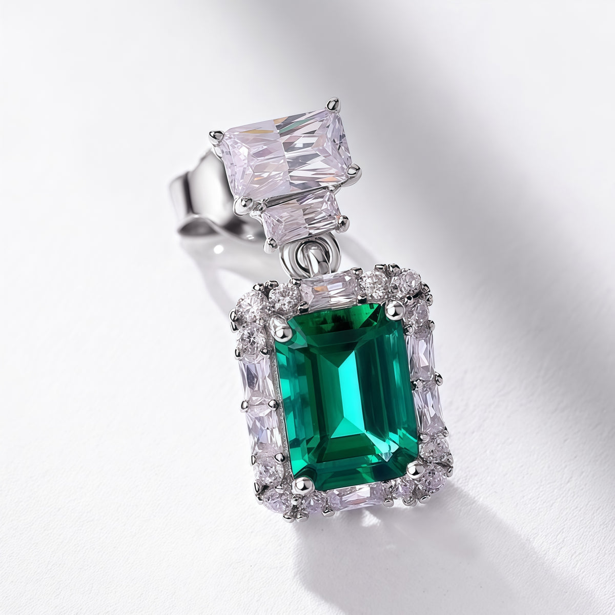 Premium Versatile Radiance: Lab-Grown Emerald & Gemstone Cluster Drop Earrings | 925 Silver