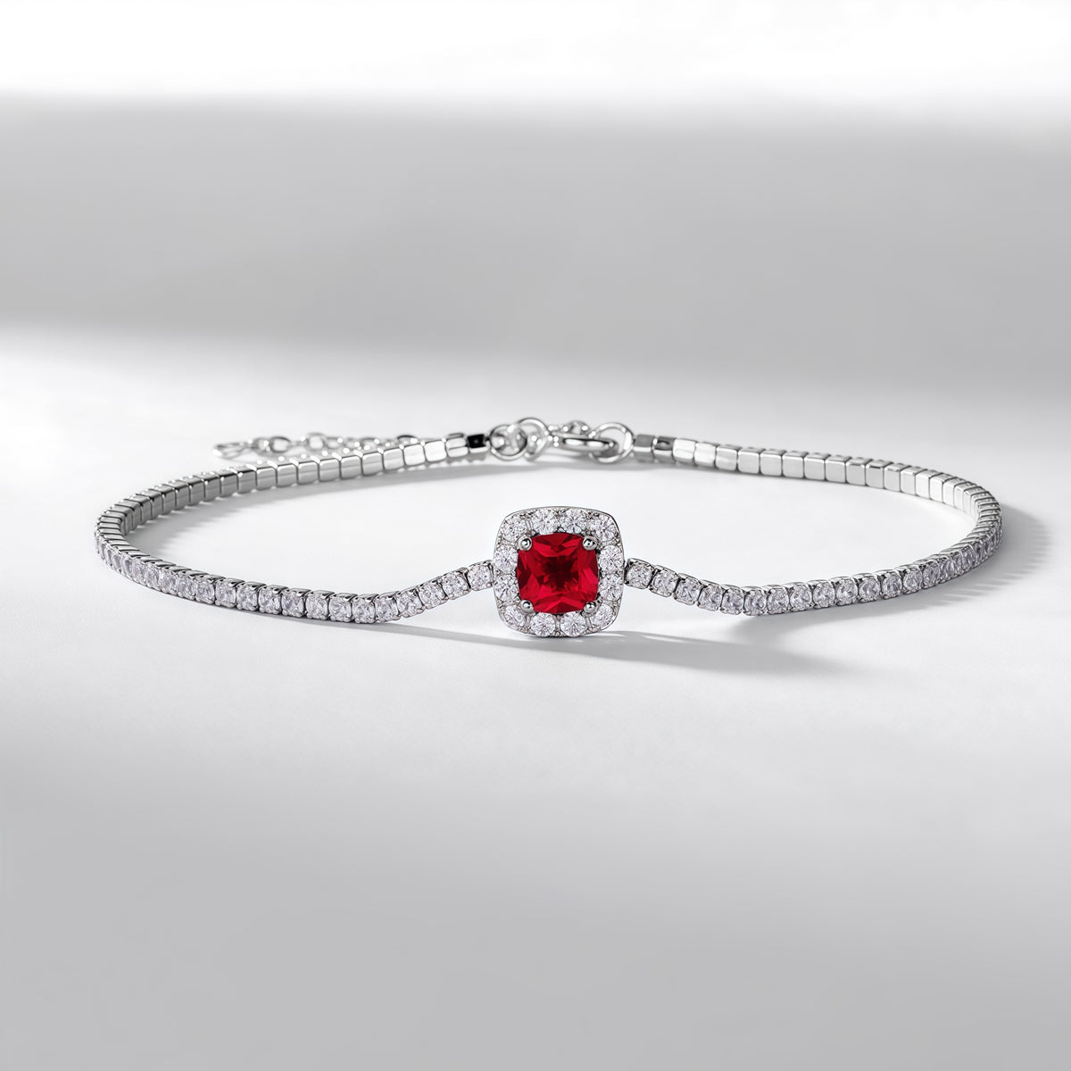 Premium Vintage Deco: Emerald-Cut Lab-Grown Emerald Tennis Bracelet | 925 Silver