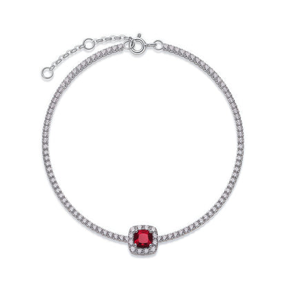 Premium Vintage Deco: Emerald-Cut Lab-Grown Emerald Tennis Bracelet | 925 Silver