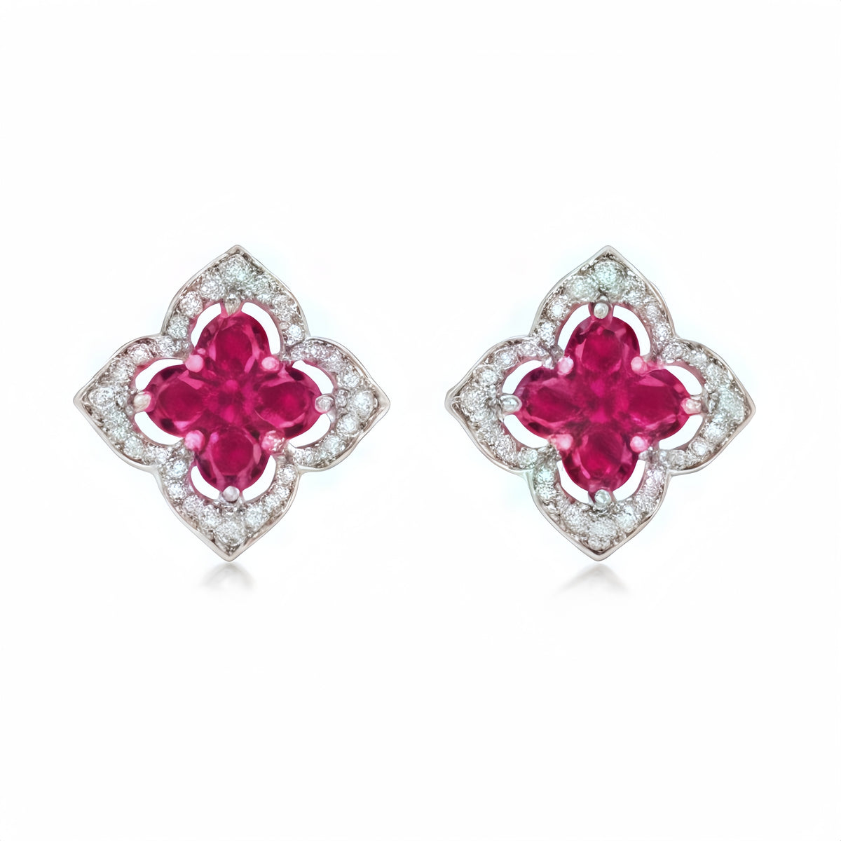 Premium Vintage Palace: Hollow Clover Lab-Grown Emerald Earrings | 14K Gold Plated 925 Silver