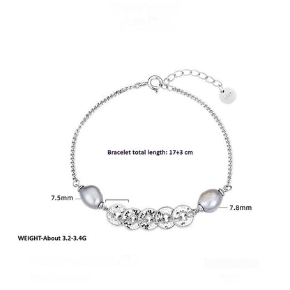 S925 Sterling Silver Five Emperors Money Necklace Niche Broken Irregular Baroque Bracelet Women