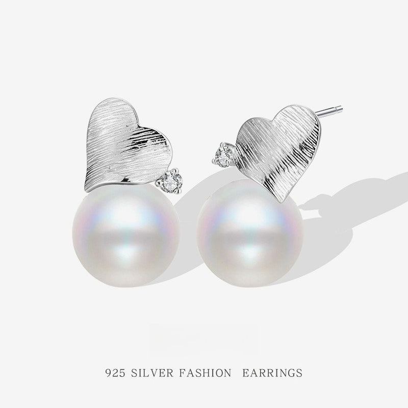 925 Sterling Silver Australian White High-gloss Shell Beads Earrings Stylishtrendyniche Style Design Heart Earrings