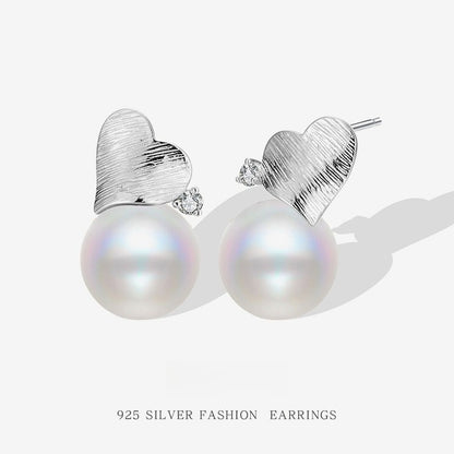 925 Sterling Silver Australian White High-gloss Shell Beads Earrings Stylishtrendyniche Style Design Heart Earrings
