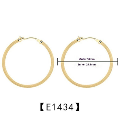 New 925 Sterling Silver Earrings Matte Circle Stud Earrings
