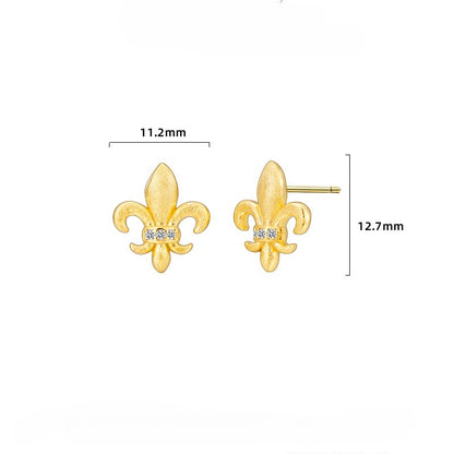 Dapaza S925 Sterling Silver Iris Matte Brushed Earrings