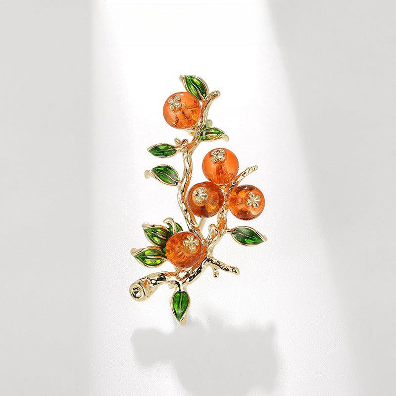 Artsy Pastoral Persimmon Brooch