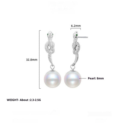 Spirit Snake Earrings Women's S925 Sterling Silver Niche Design Zodiac Has Snake Natal Year Earrings