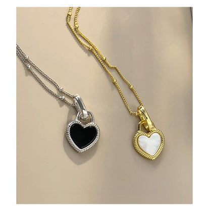 Maillard Accessories S925 Sterling Silver Necklace Women's Double-sided Mother-of-pearl Light Luxury Collarbone Chain Cross-border Cold Style Style