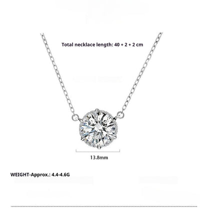 S925 Sterling Silver Necklace Female Niche Design Inlaid Zircon Collarbone Chain
