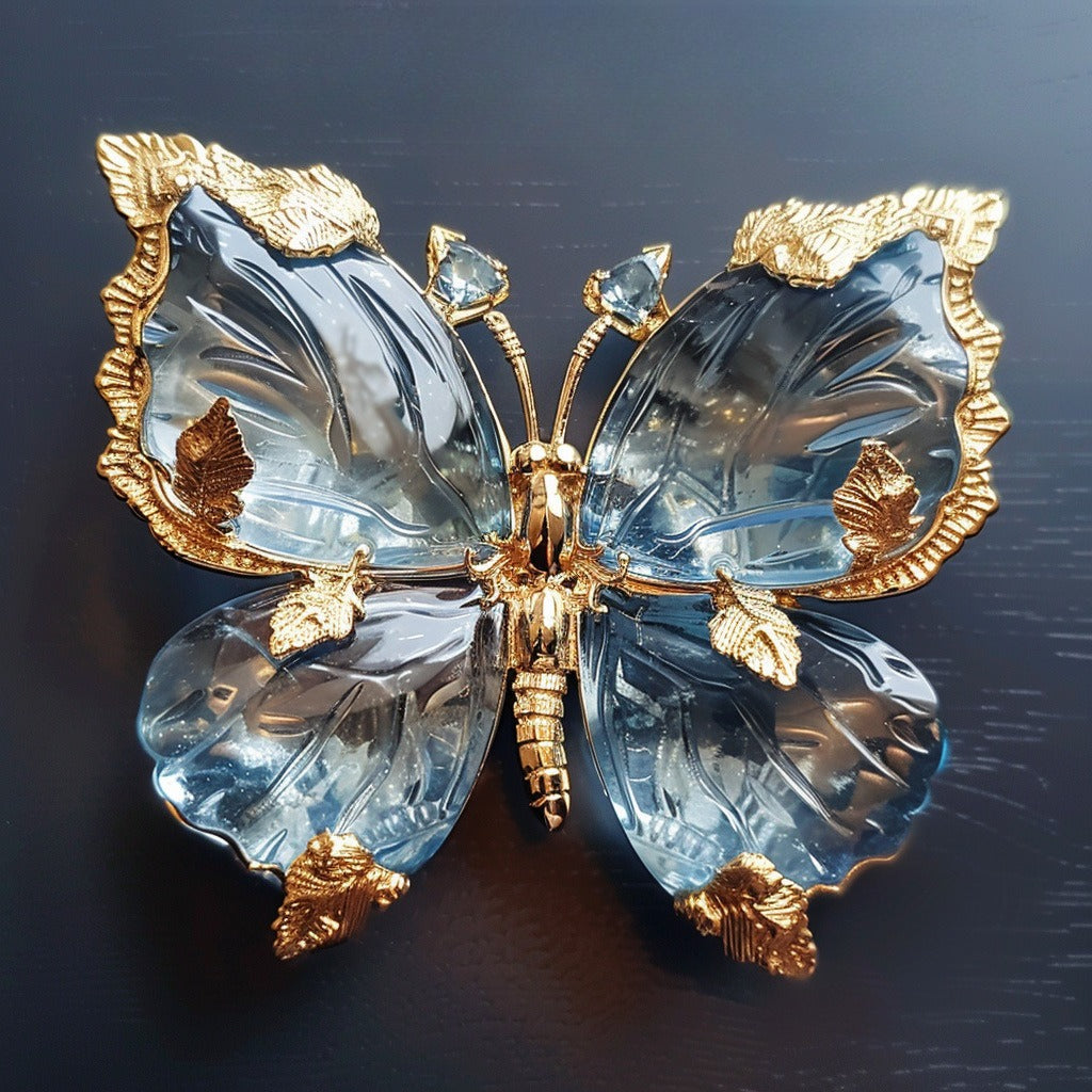 Antique Crystal Butterfly Brooch