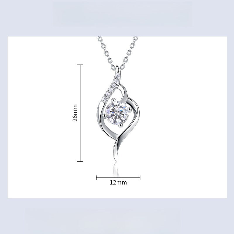 Cupid's Arrow Lab-Grown Diamond Hollow Pendant Necklace - S925 Sterling Silver