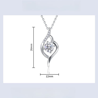 Cupid's Arrow Lab-Grown Diamond Hollow Pendant Necklace - S925 Sterling Silver