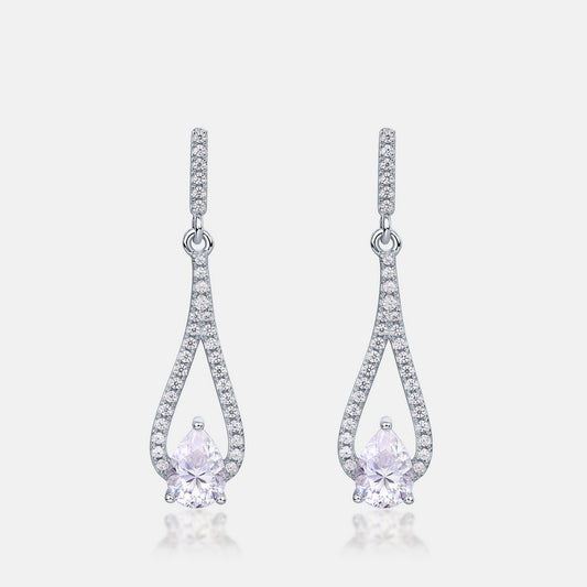 1.41CT Pear Cut Moissanite Drop Earrings - S925 Sterling Silver Long Dangle Earrings
