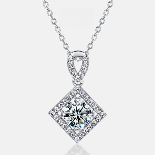 1ct Lab Grown Diamond Geometric Necklace for Women S925 Sterling Silver Real Diamond Clavicle Chain