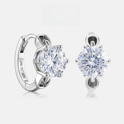 Trendy HPHT Lab Grown Diamond Hoop Earrings in S925 Sterling Silver | Modern Minimal Chic Jewelry for Women