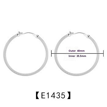 New 925 Sterling Silver Earrings Matte Circle Stud Earrings