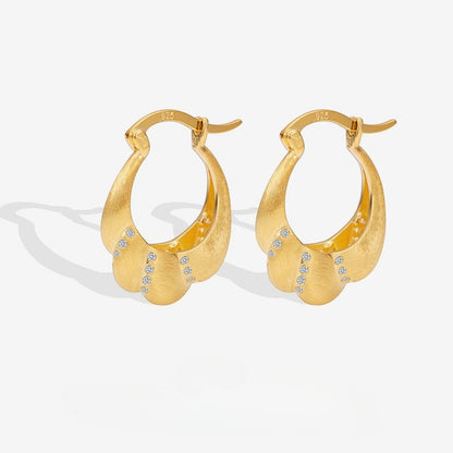 New S925 Sterling Silver Spiral Twist Earrings Niche Design French Retro Ear Jewelry