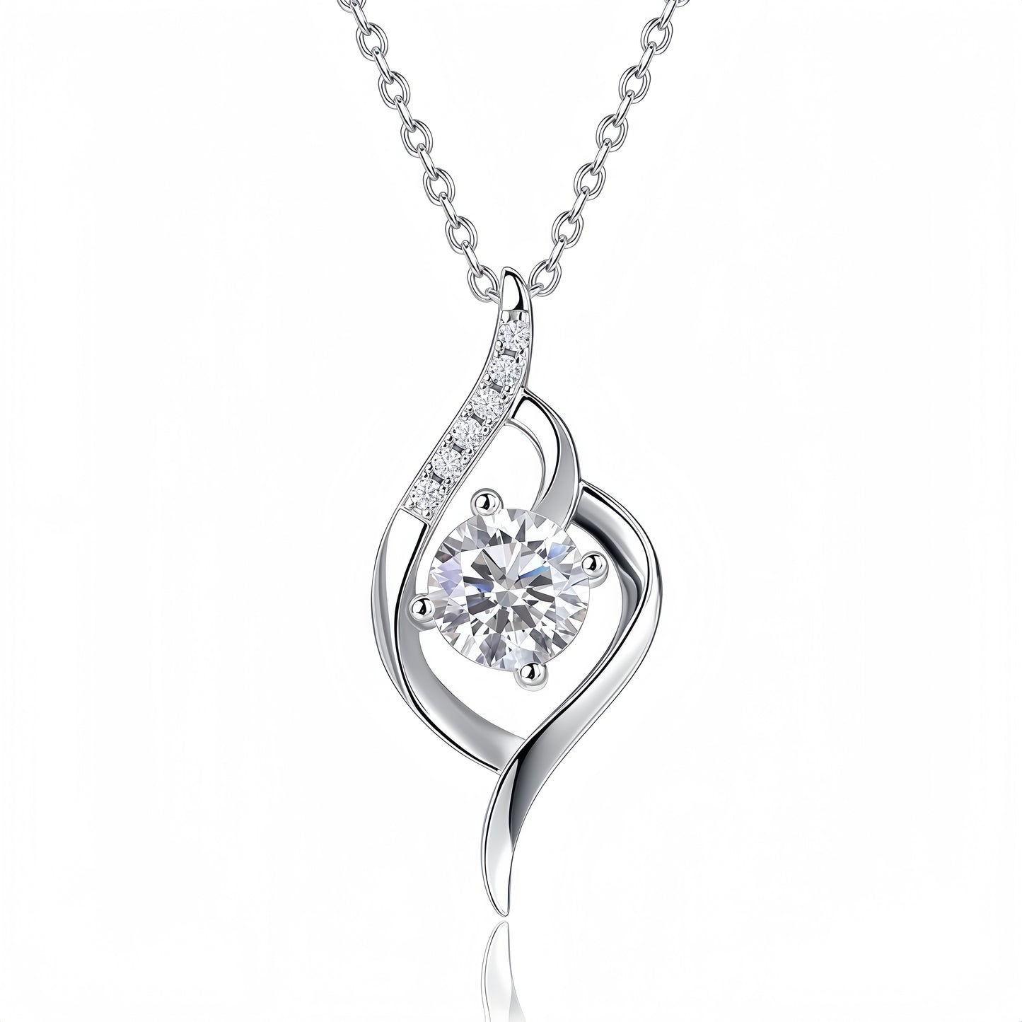 1CT Heart-Inspired Lab Grown Diamond Necklace in S925 Sterling Silver | Minimalist Luxury Pendant
