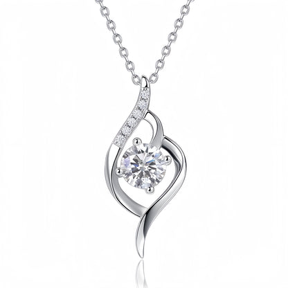 1CT Heart-Inspired Lab Grown Diamond Necklace in S925 Sterling Silver | Minimalist Luxury Pendant
